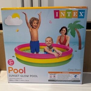 INTEX POOL SUNSET GLOW Vibrant Kids Pool - Pink, Yellow, Green 58”in x 13”in